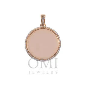 10K GOLD ROUND DIAMOND CIRCLE PICTURE PENDANT 1.20 CT