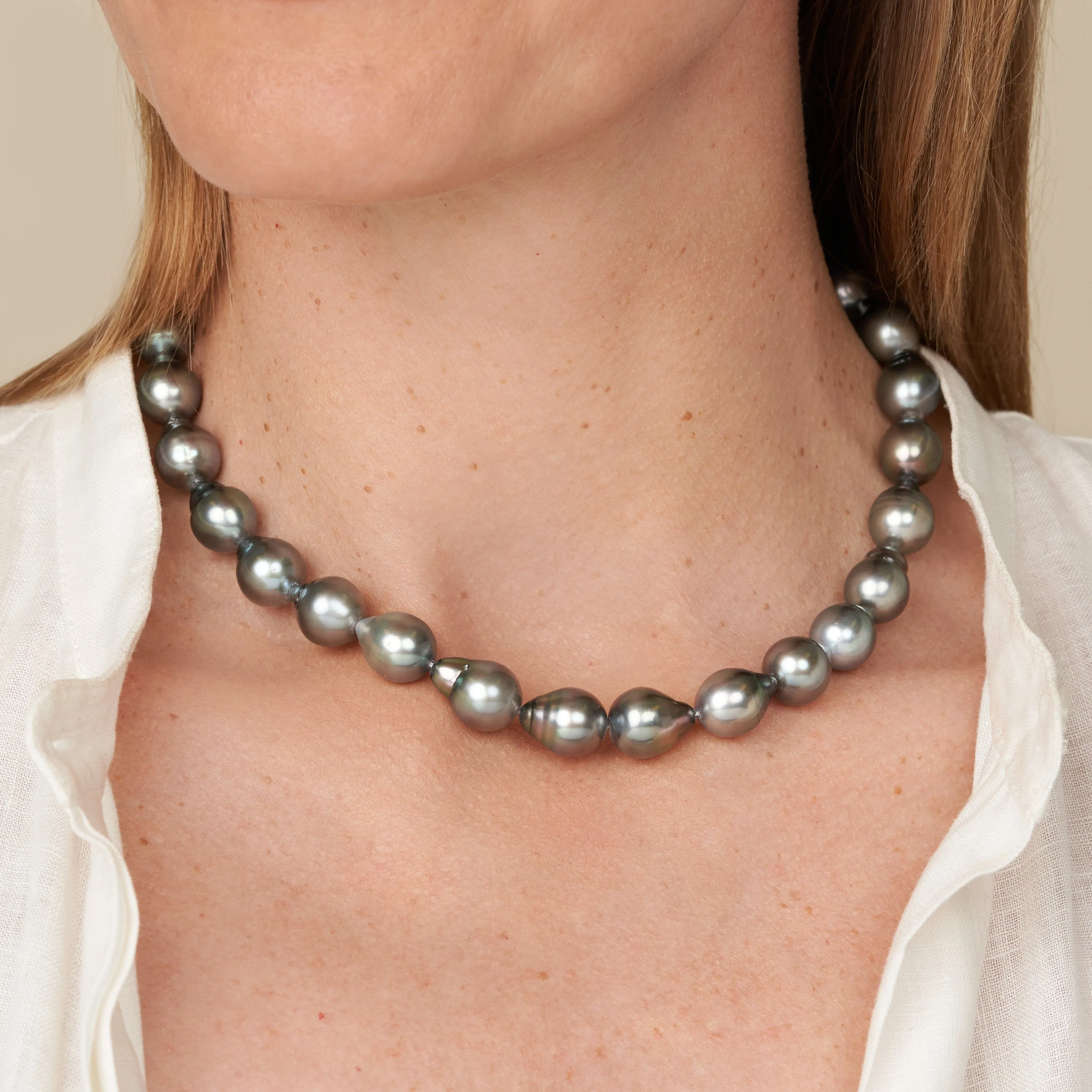 11.2-11.9 mm AAA Tahitian Drop Pearl Necklace