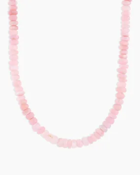 14k Gold Pink Peruvian Opal Necklace