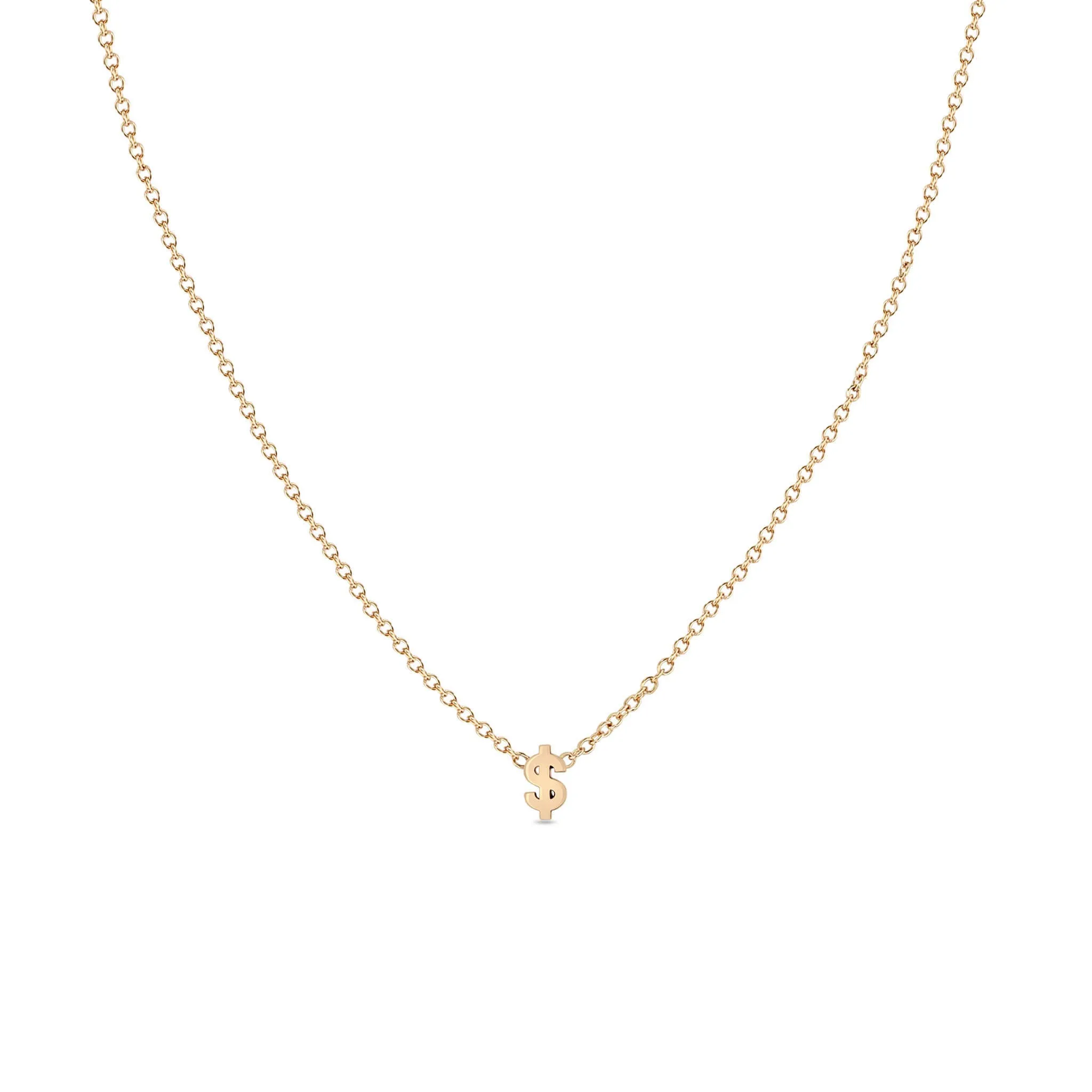 14k Itty Bitty Dollar Sign Necklace