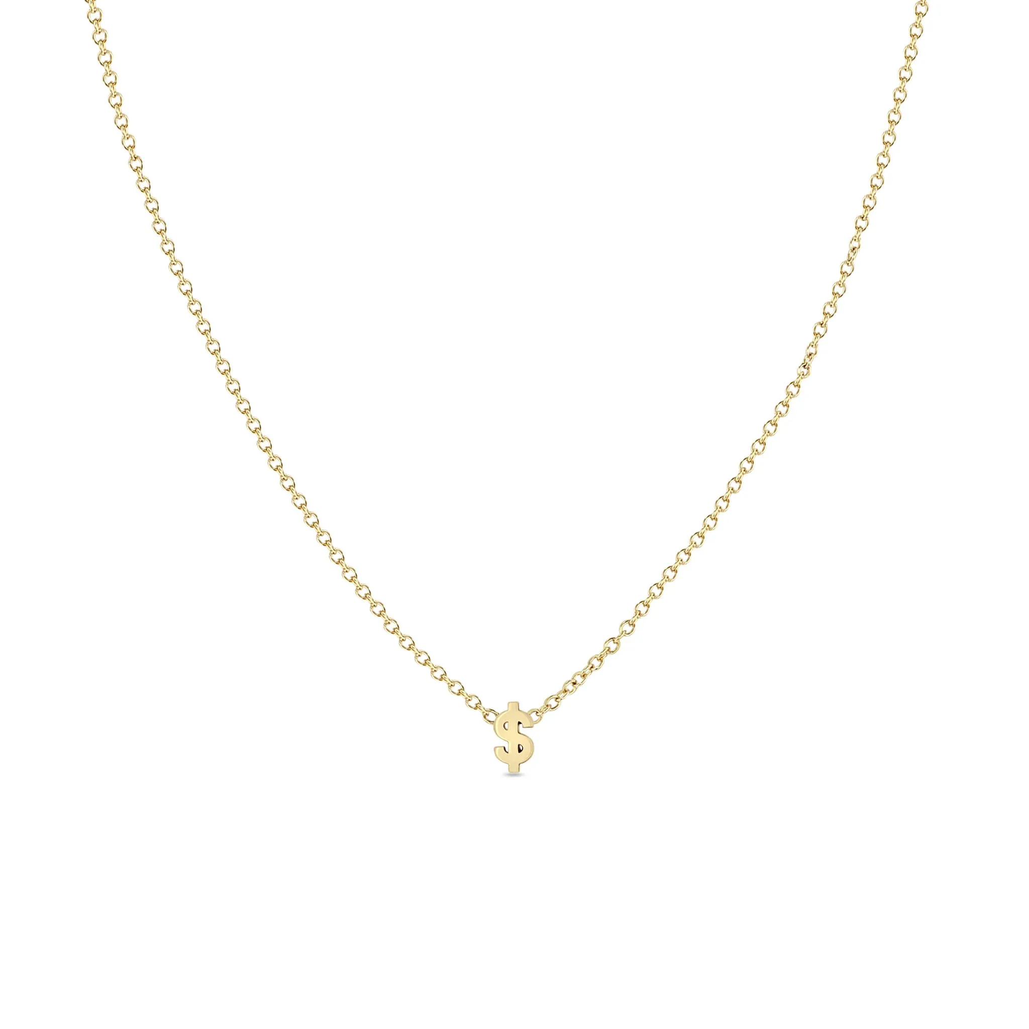 14k Itty Bitty Dollar Sign Necklace