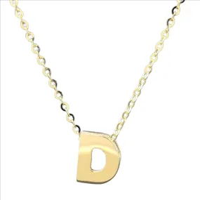 14k Y Gold “D” Initial Pendant