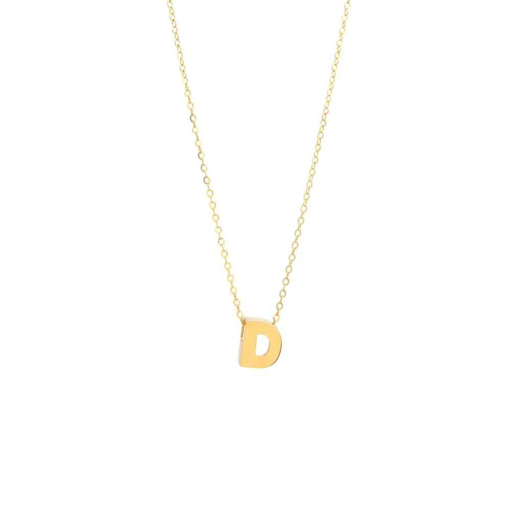 14k Y Gold “D” Initial Pendant