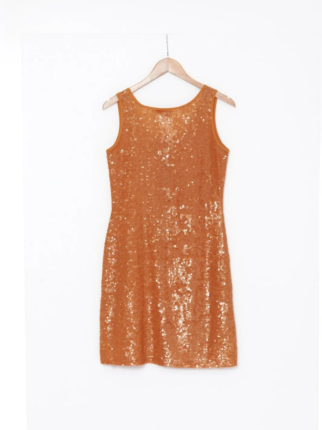 2010 Parosh sleeveless dress with orange sequins