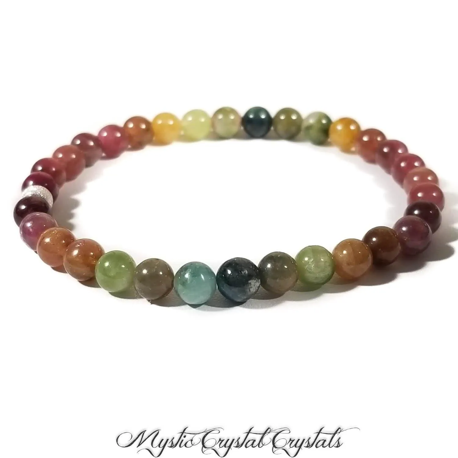 6mm Multi-Color Tourmaline Gemstone Bracelet