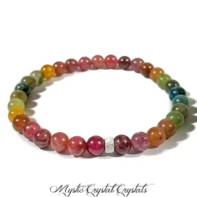 6mm Multi-Color Tourmaline Gemstone Bracelet