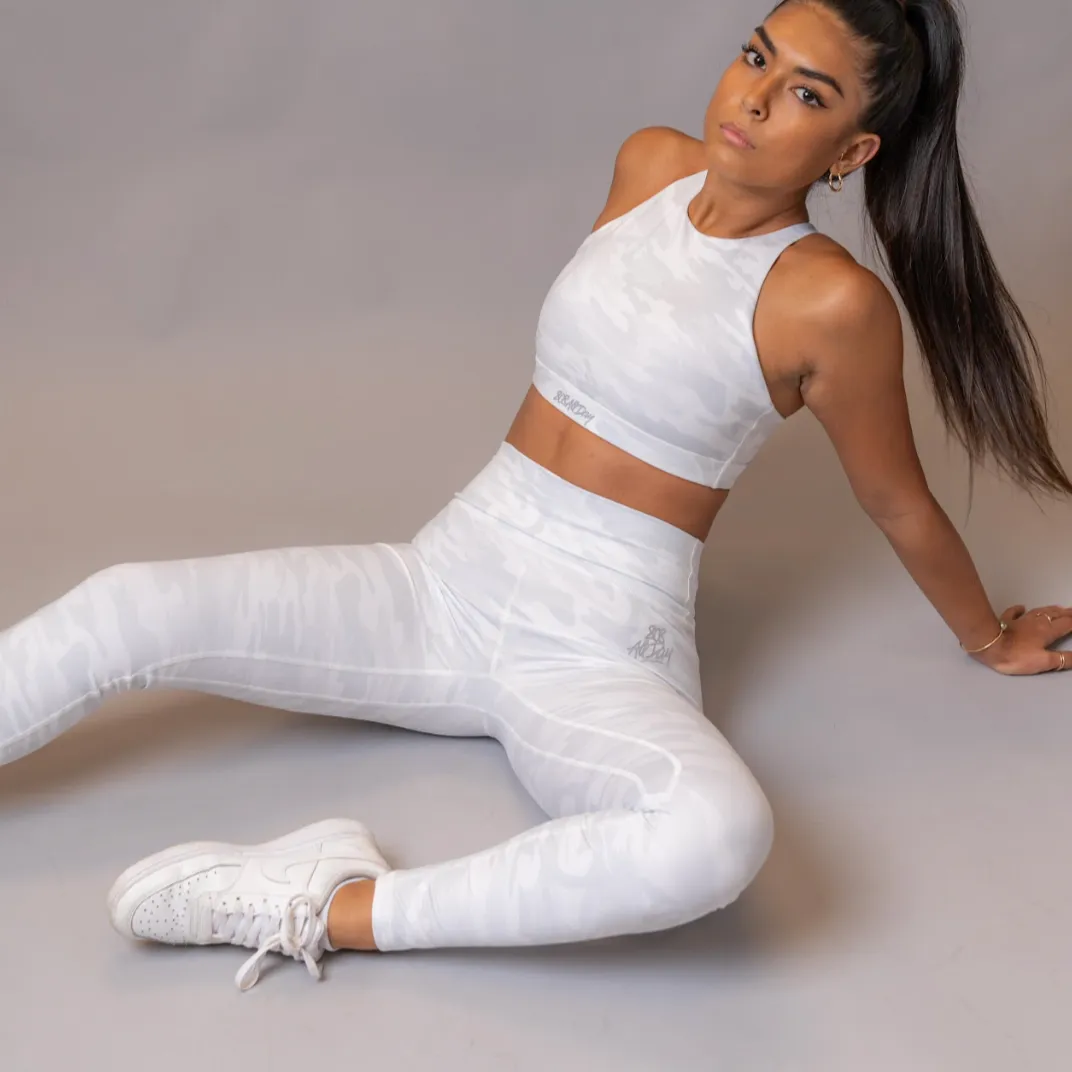 808ALLDAY Women's White Camo Leggings