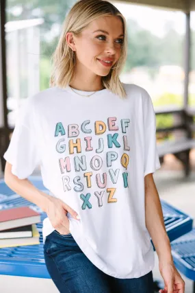 ABC's White Graphic Tee