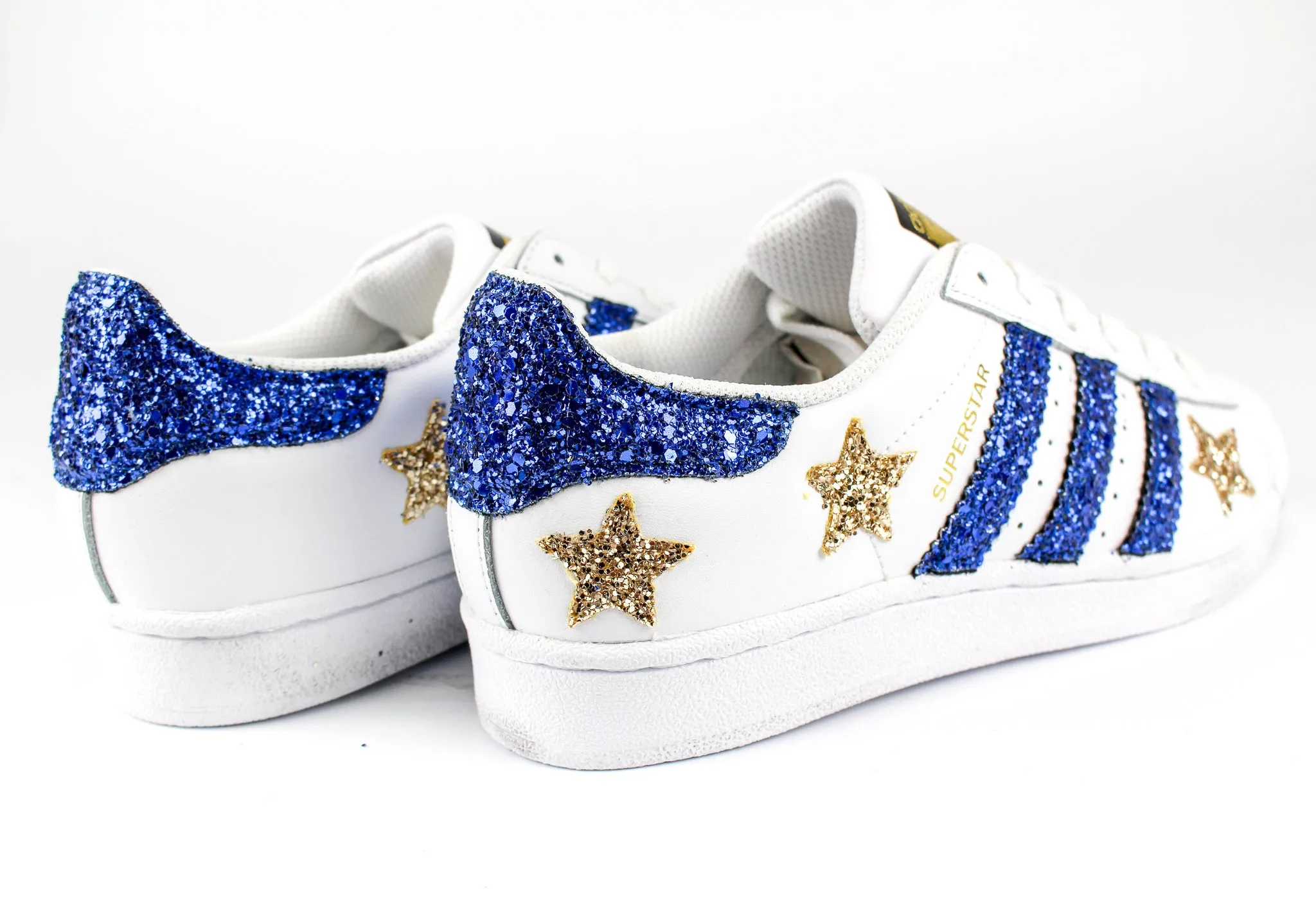 Adidas Superstar Stelle Glitter Gold & Bluette