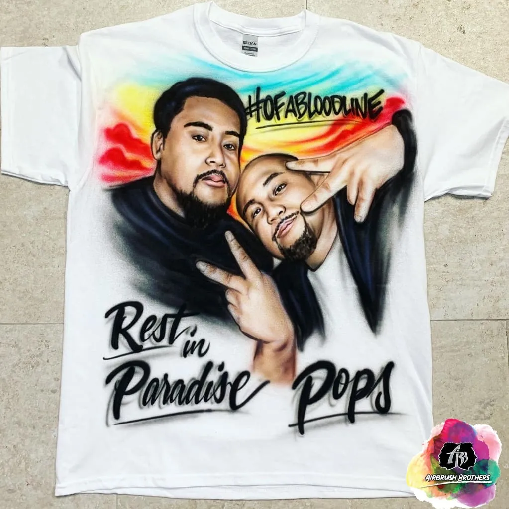 Airbrush Rest In Paradise Portrait Shirt Design