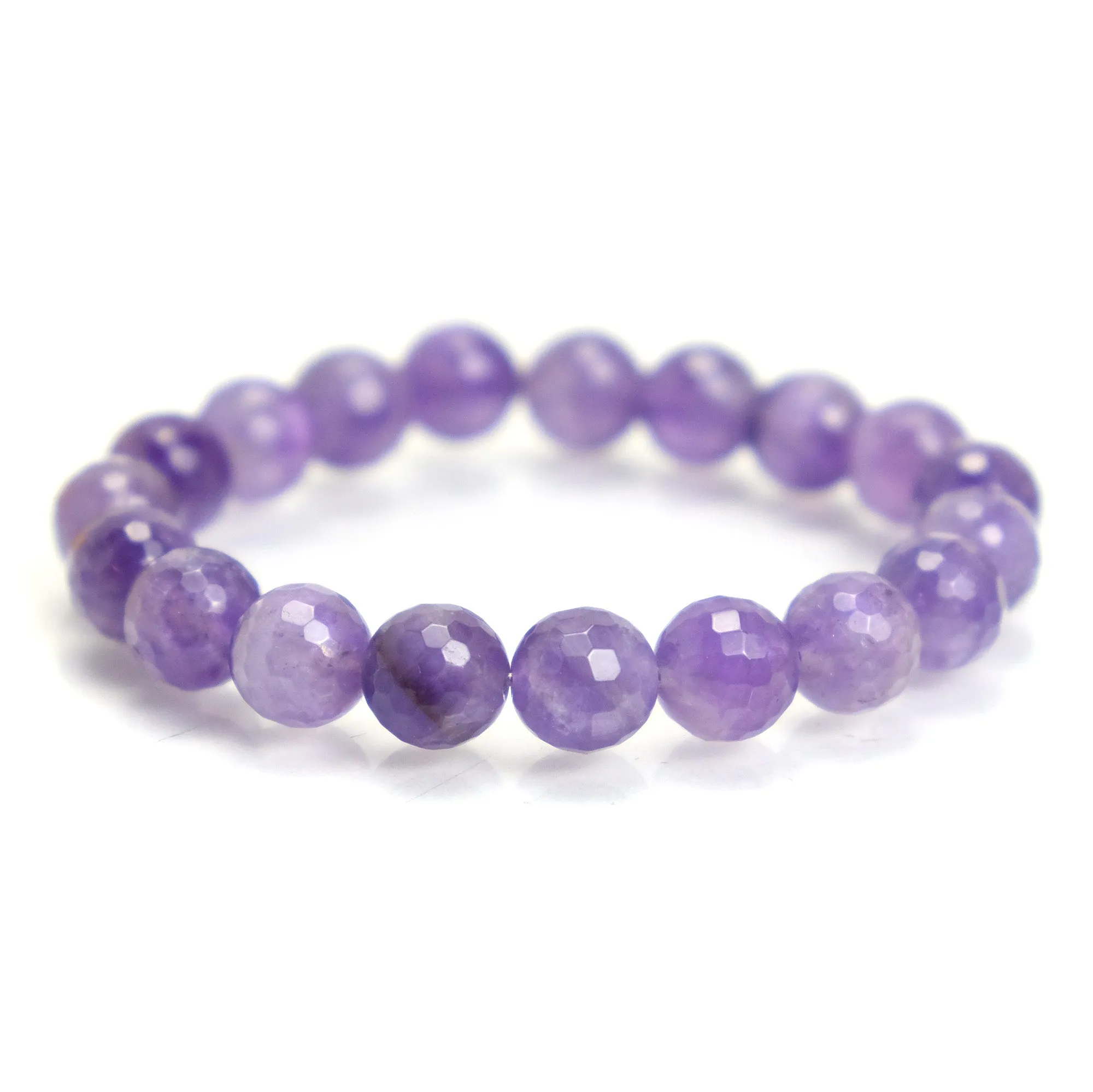 Amethyst Faceted Stretch Bracelet on Elastic Cord