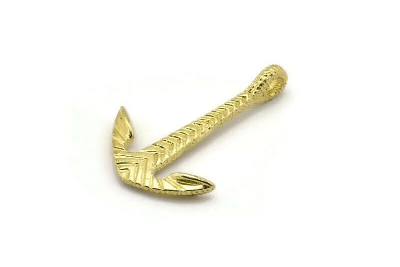 Anchor Bracelet Part, 2 Raw Brass Anchor Bracelet Connectors, Charm (38x25mm) N0280