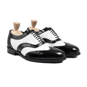 ARLEY - FUSION OF BLACK PATENT AND WHITE BOX LEATHER HIGH SHINE OXOFRD