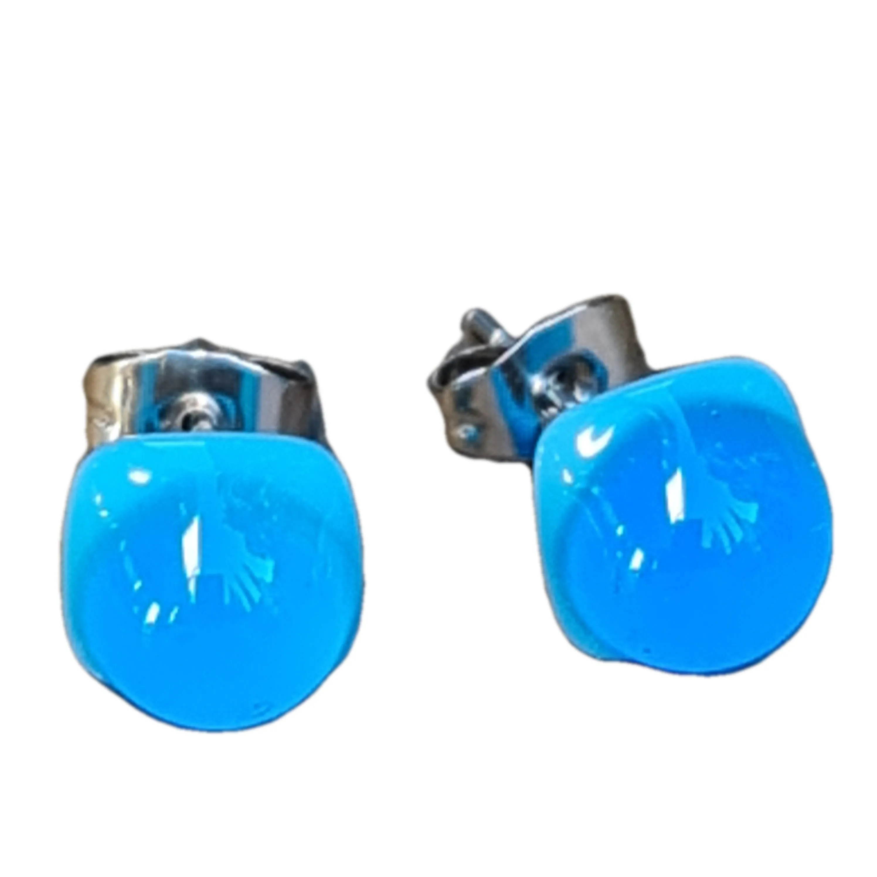 Artisan Glass stud earrings Blue