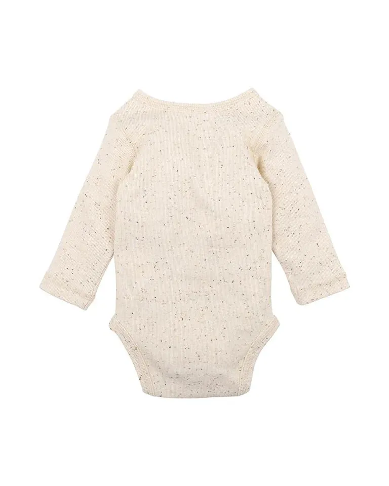 Bebe Latte Speckle Rib Bodysuit