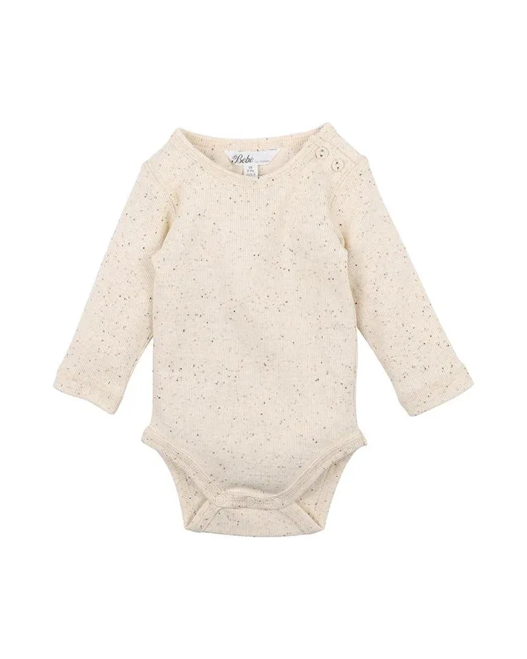 Bebe Latte Speckle Rib Bodysuit