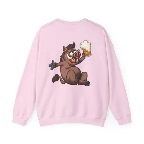 Beer Drinking Boar Crewneck Sweatshirt