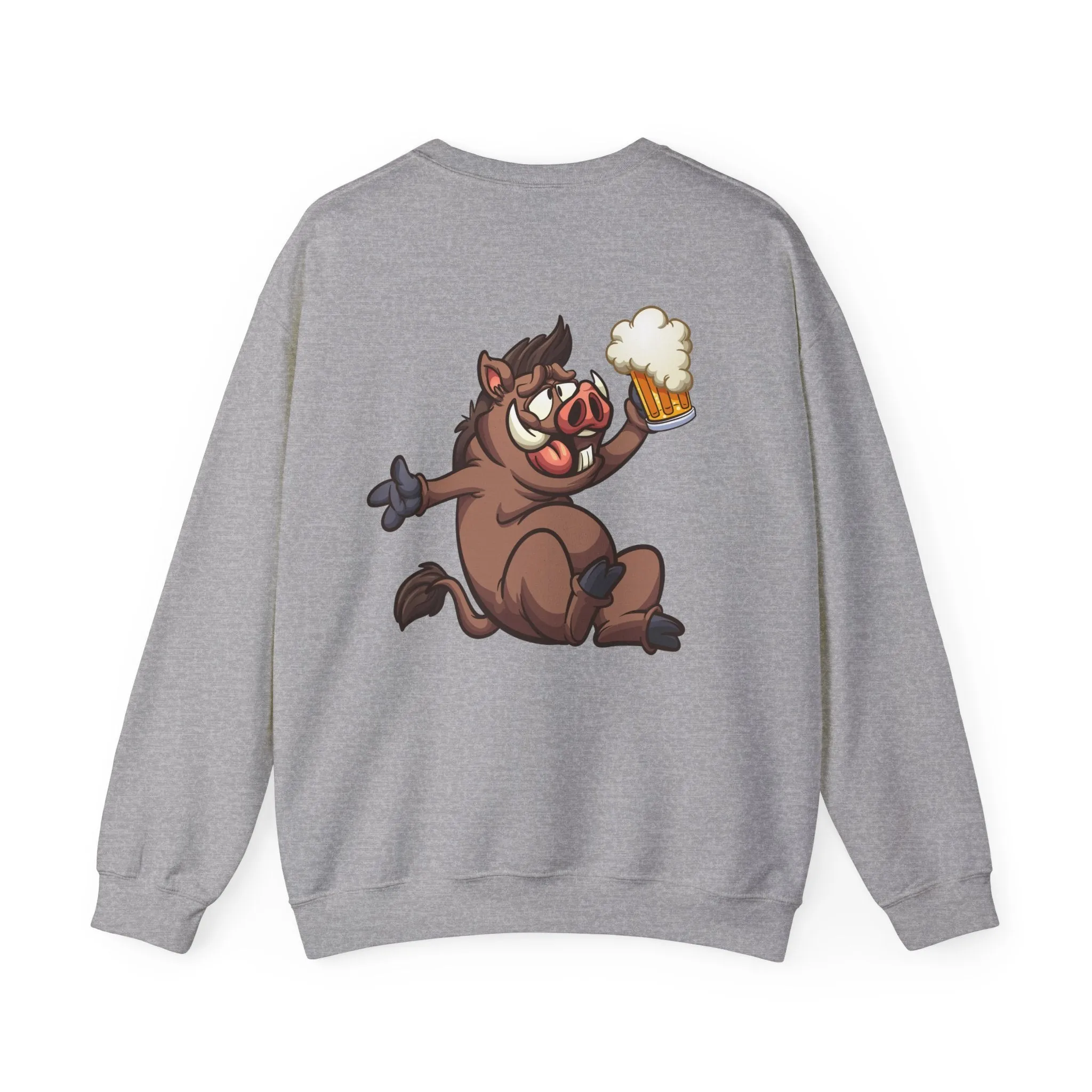 Beer Drinking Boar Crewneck Sweatshirt