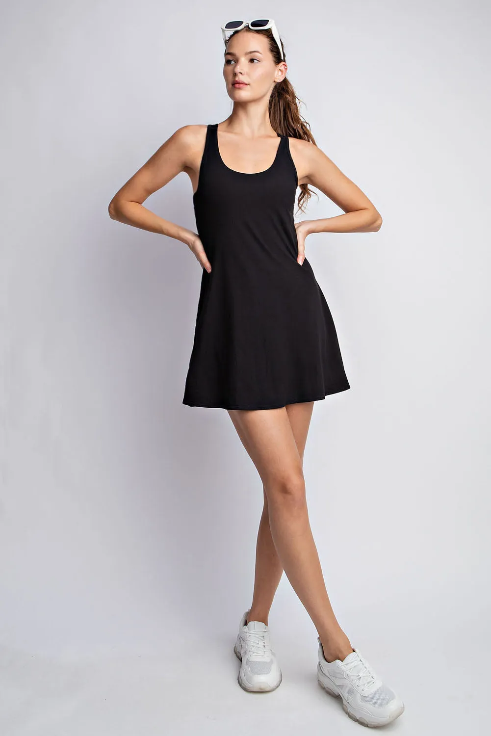 Black Tennis Romper Dress