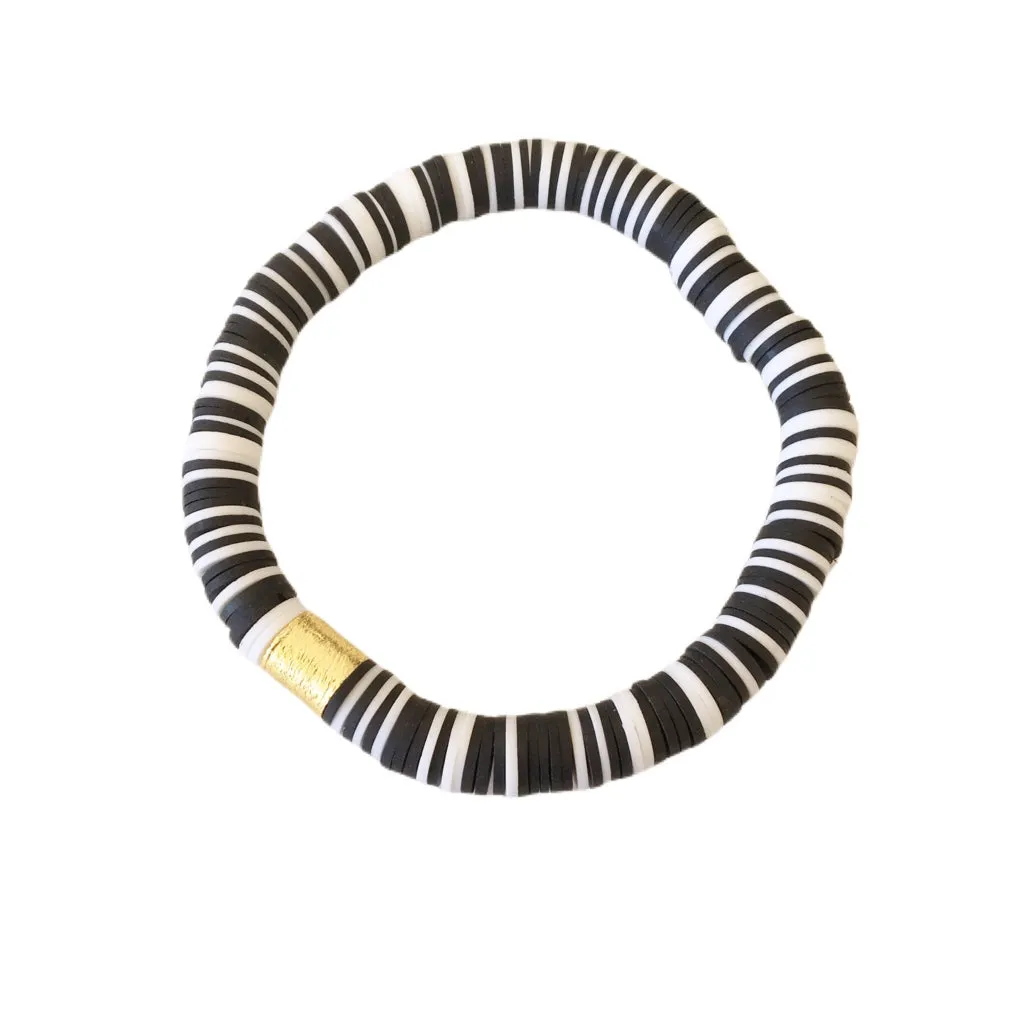 Black   White {COLOR POP} Heishi Beads Bracelet