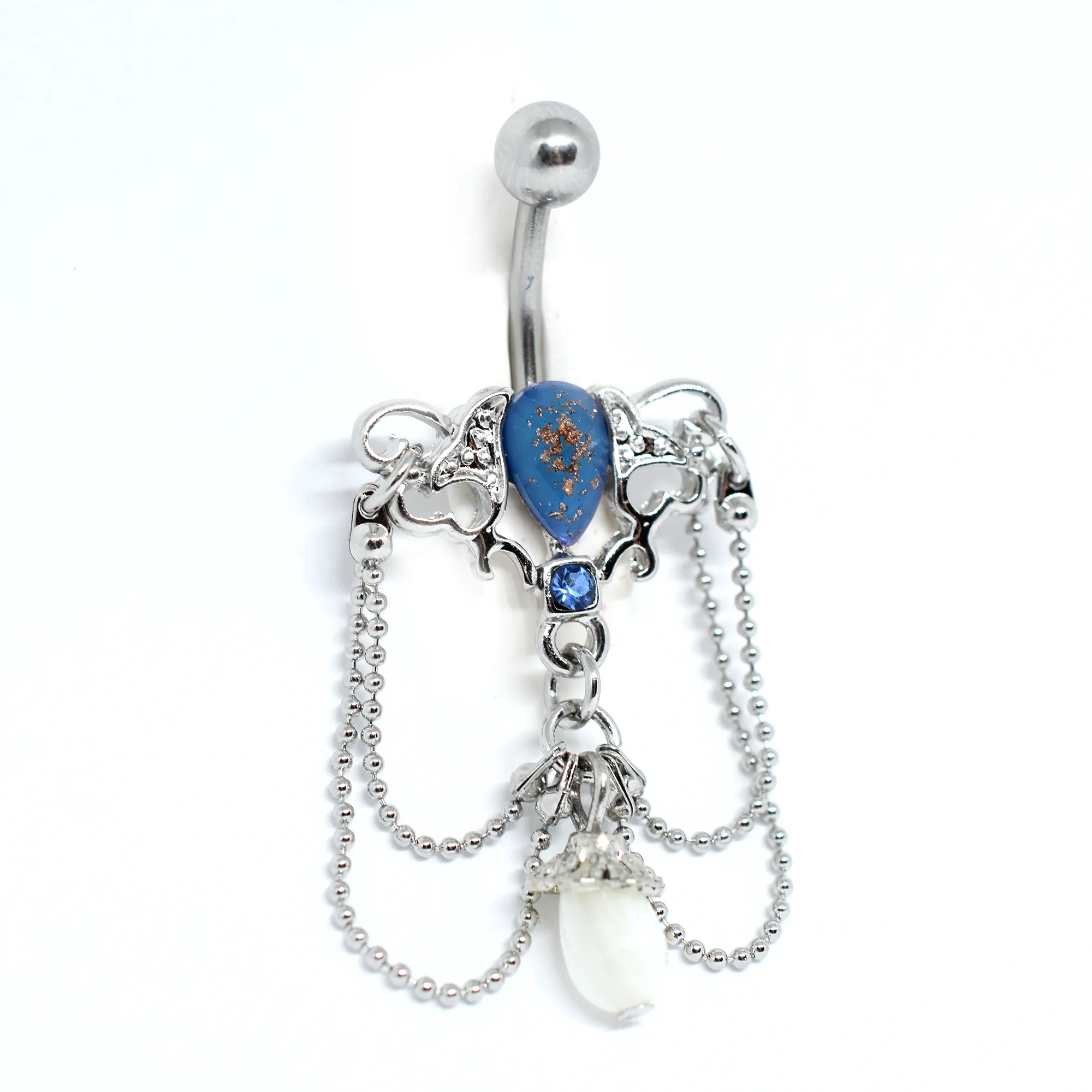 Blue Chandelier Belly Ring