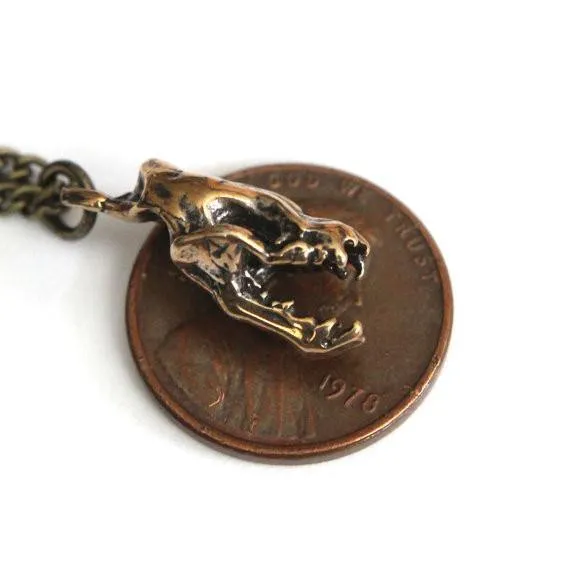 Bumblebee Bat Skull Necklace