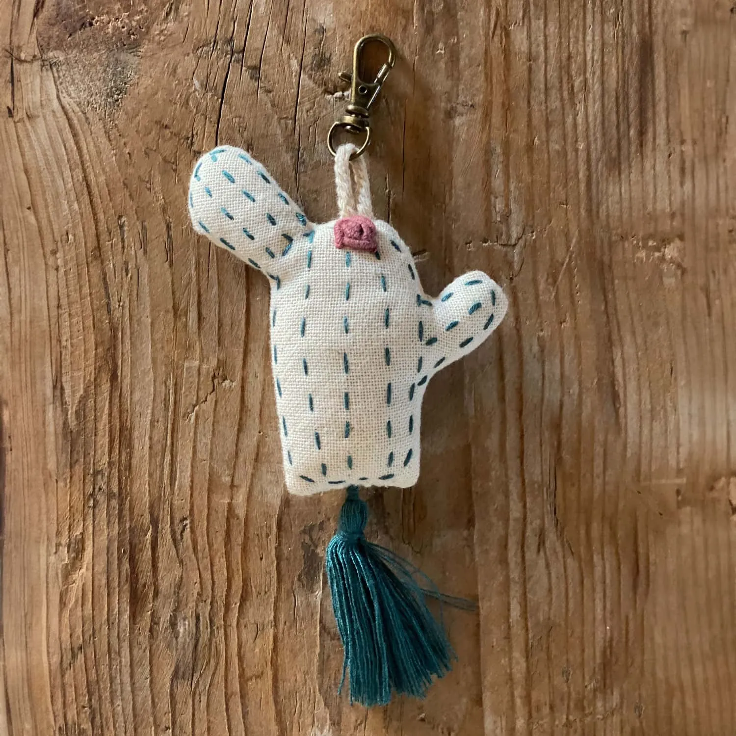 Cactus Keychain - TC Thai Cotton - S000 Natural