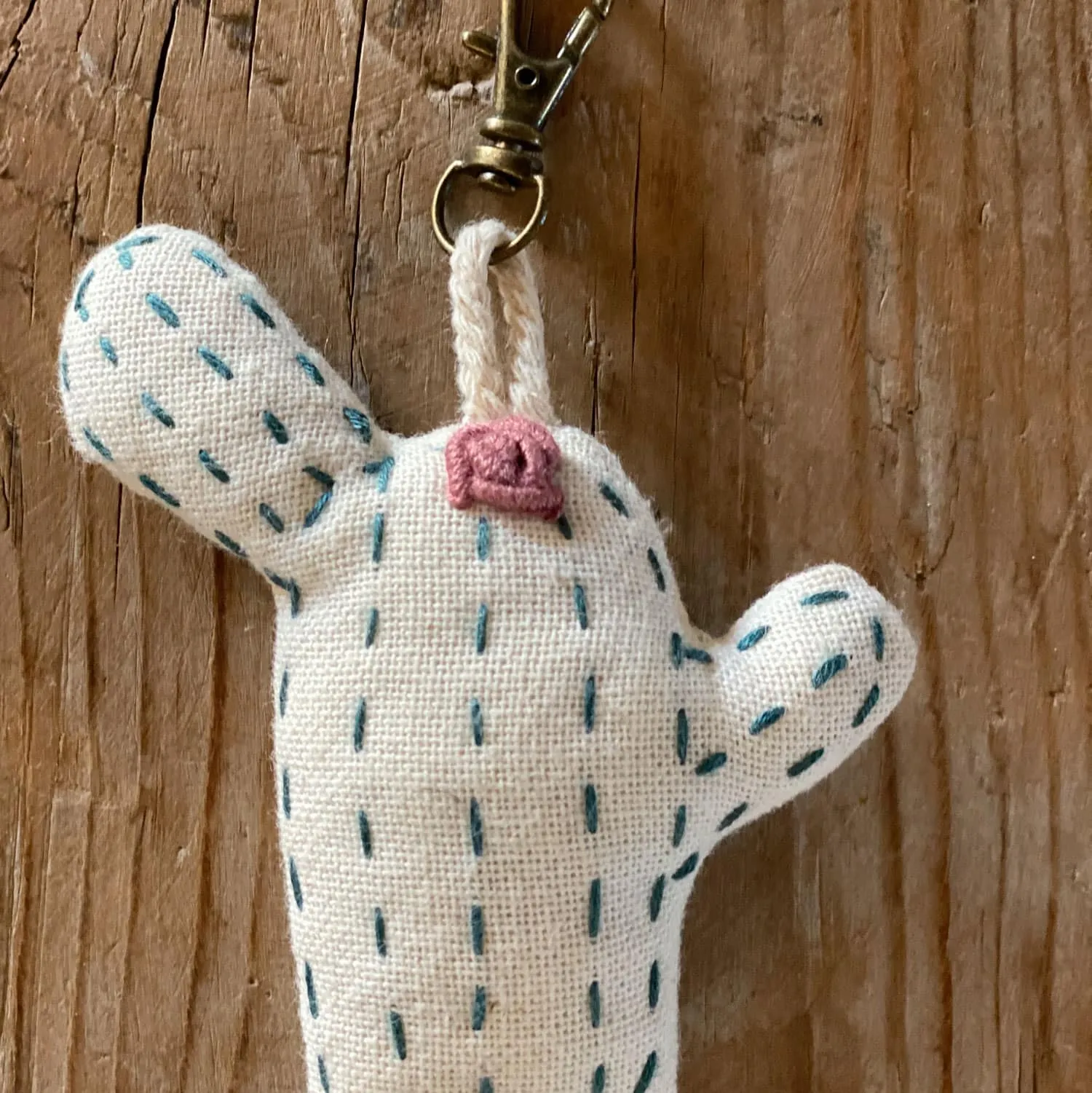 Cactus Keychain - TC Thai Cotton - S000 Natural