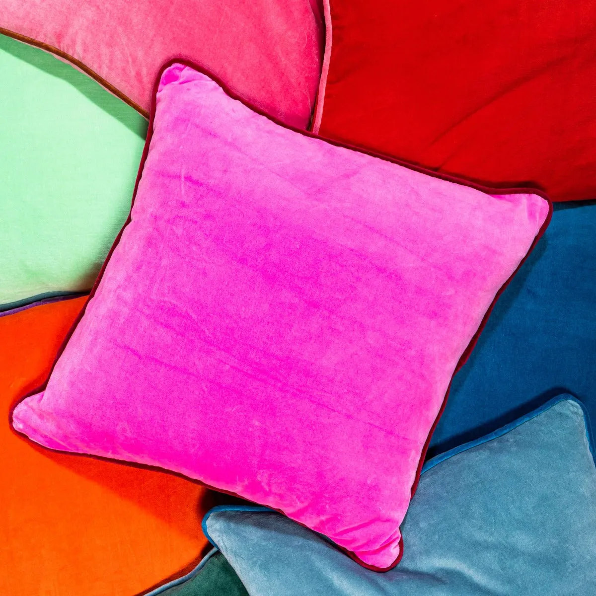 Charliss Velvet Pillow - Neon Pink   Wine