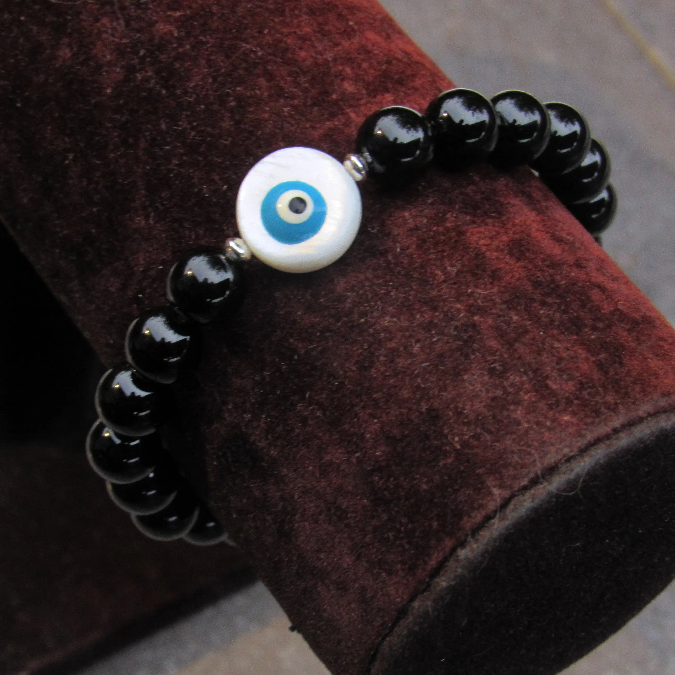 Chunky Evil Eye Protection gemstone Bracelet