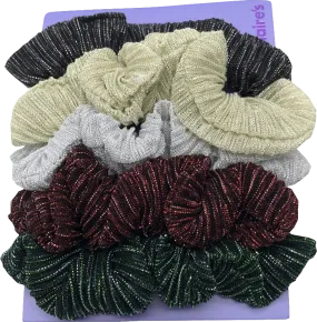 Claire's Multicoloured Pack Of Five Scrunchies One Size