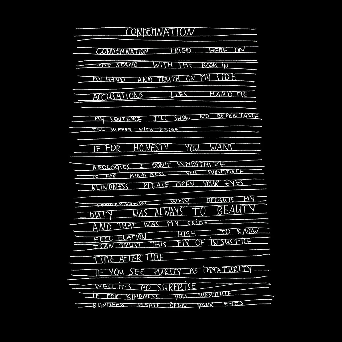 Condemnation Lyrics T-shirt Depeche Mode Music Synth-Pop Electronic Band Gift Idea Tee