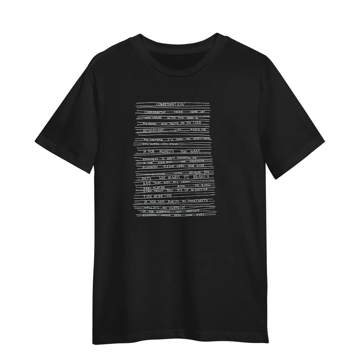 Condemnation Lyrics T-shirt Depeche Mode Music Synth-Pop Electronic Band Gift Idea Tee