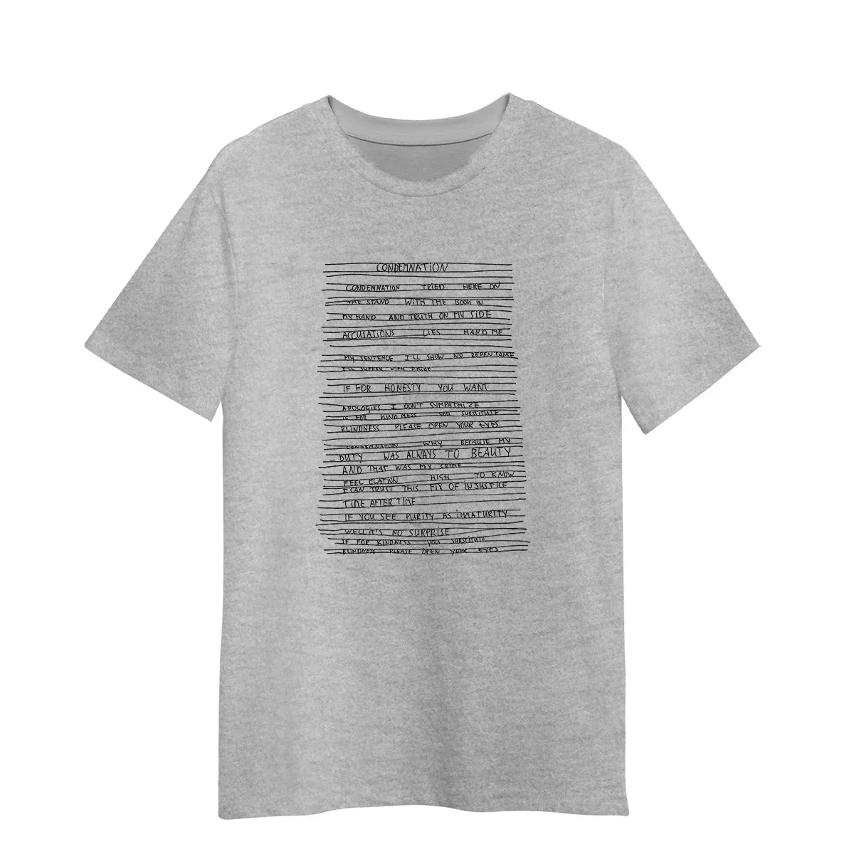 Condemnation Lyrics T-shirt Depeche Mode Music Synth-Pop Electronic Band Gift Idea Tee