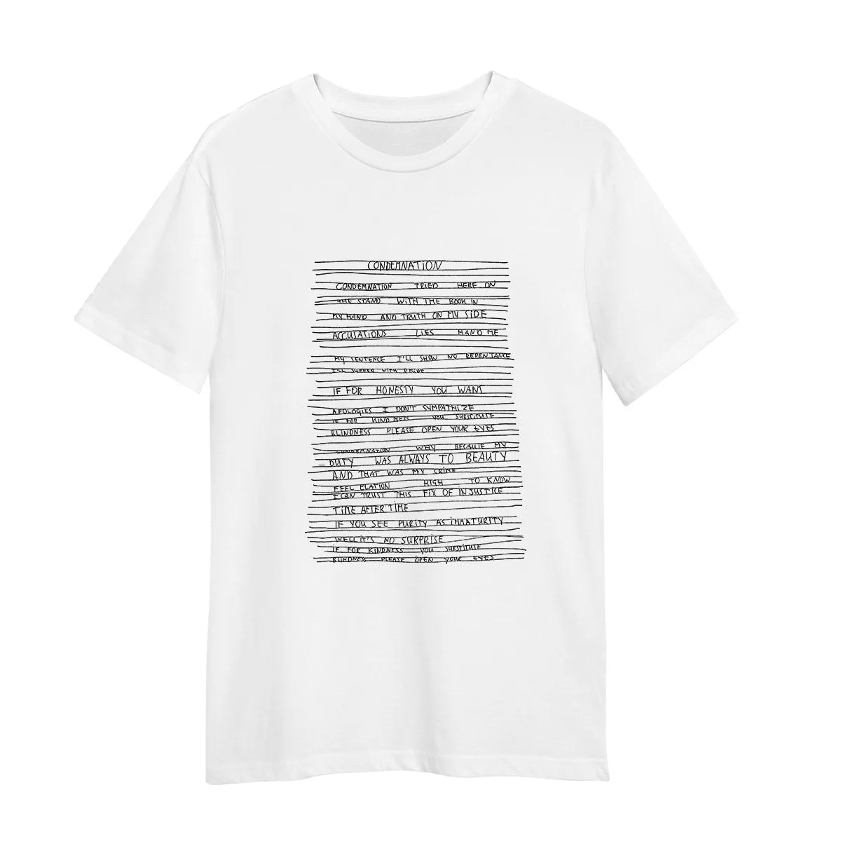 Condemnation Lyrics T-shirt Depeche Mode Music Synth-Pop Electronic Band Gift Idea Tee