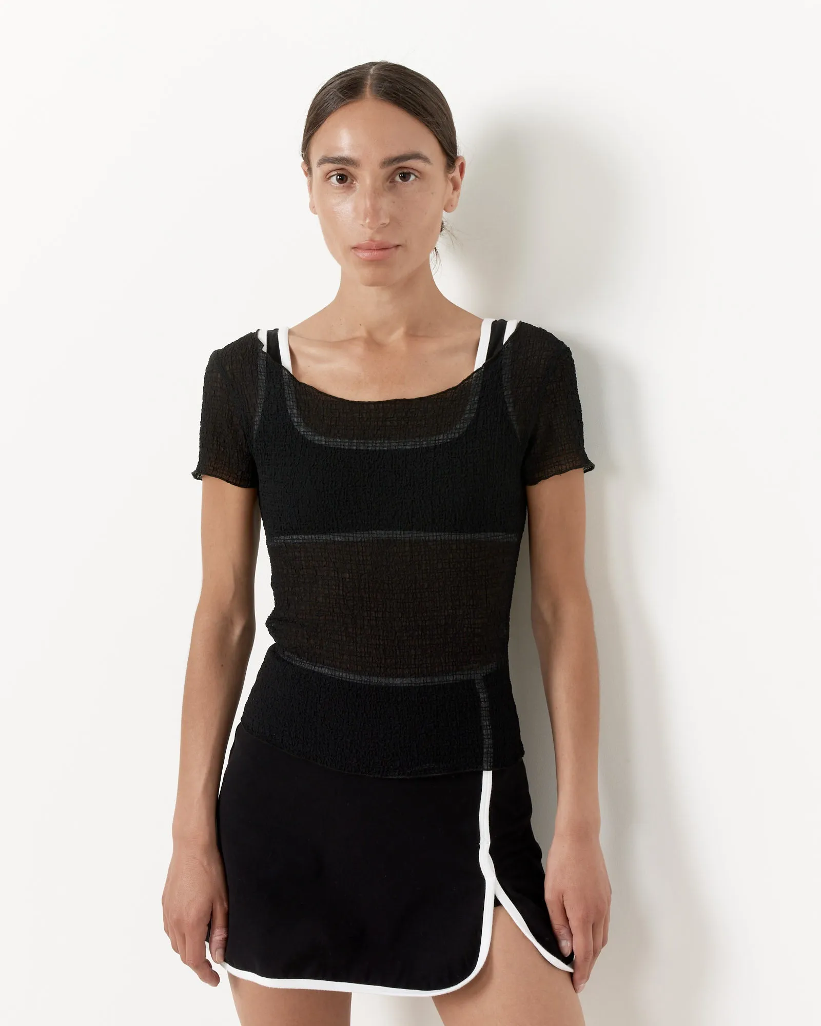 Crinkle Fresa Tee in Black