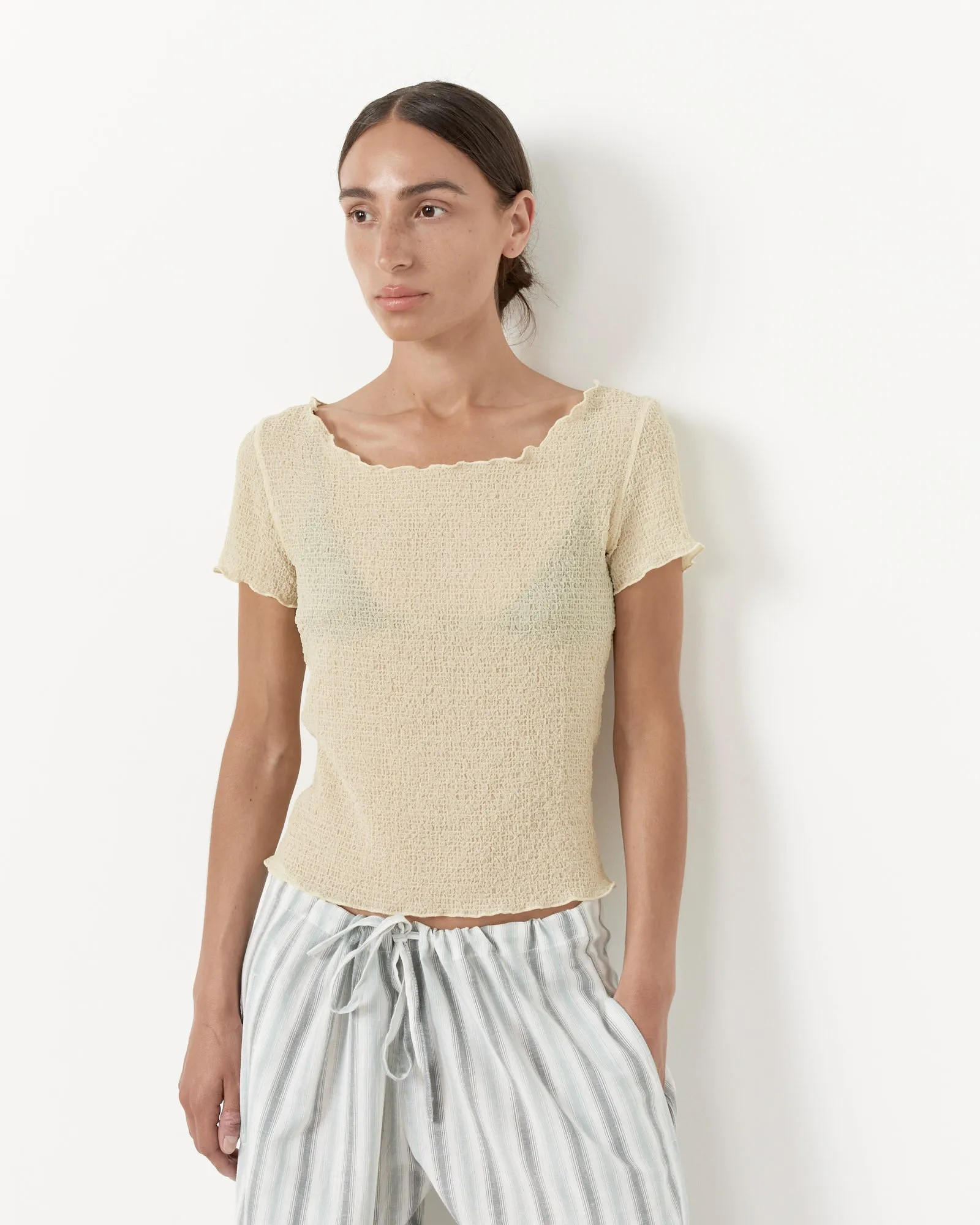 Crinkle Fresa Tee in Dune