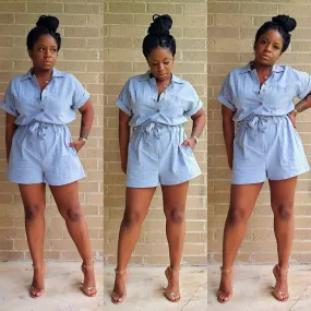 DUNGAREE - Button Up Romper