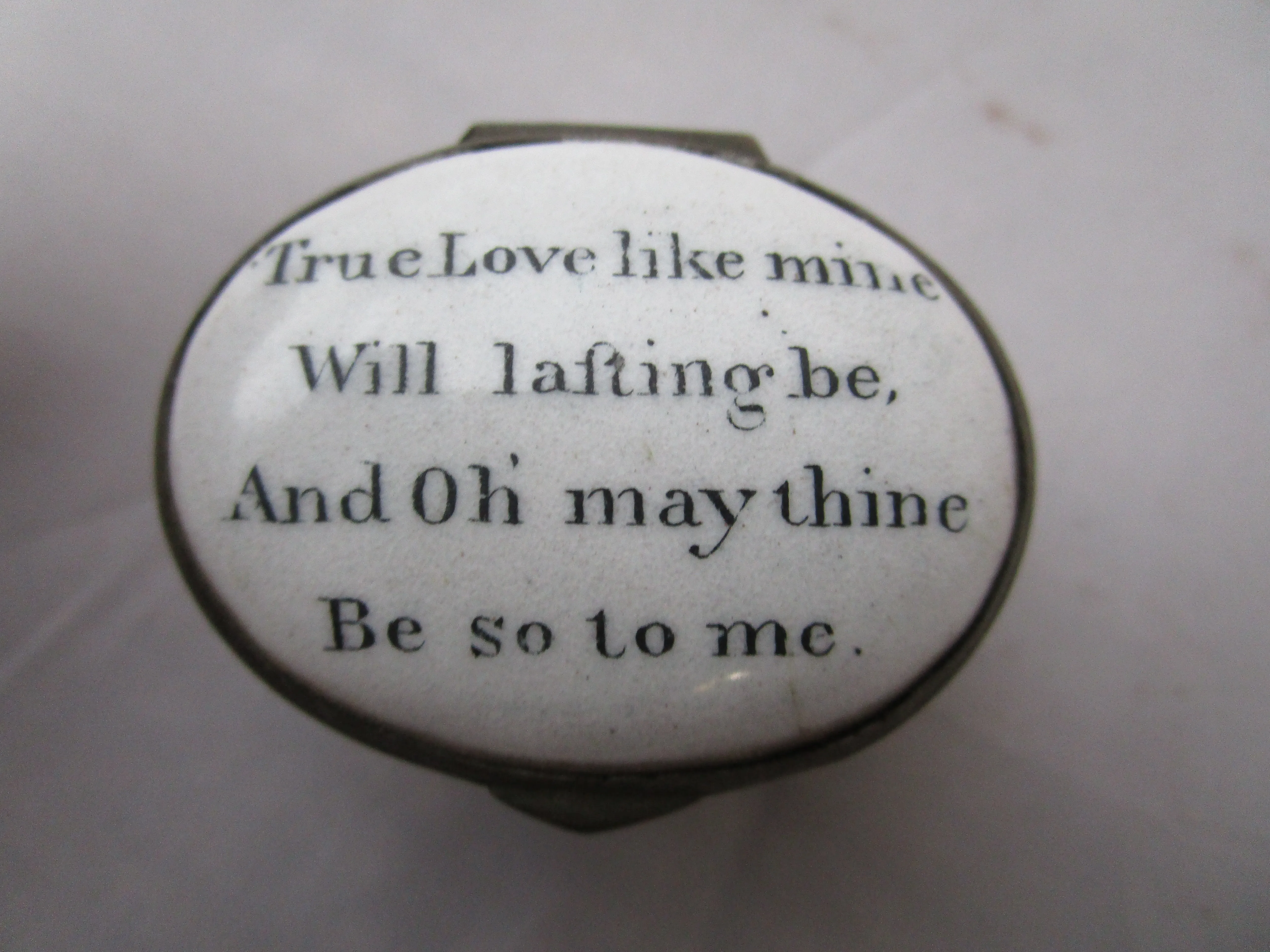 Enamel Patch Box True Love Antique Georgian c1800