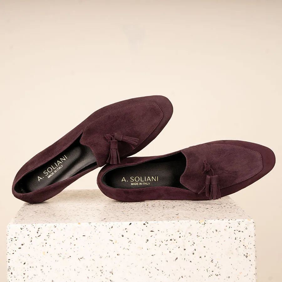 Enna Tassels - Wine Suede SAMPLE SALE - FINAL SALE