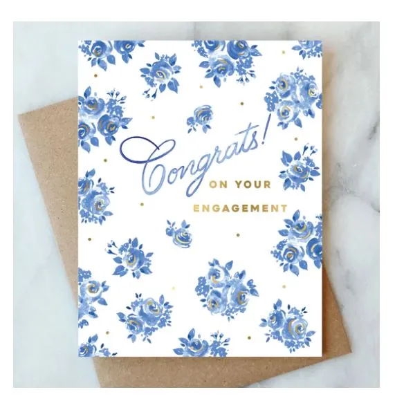 French Blue Engagement Card