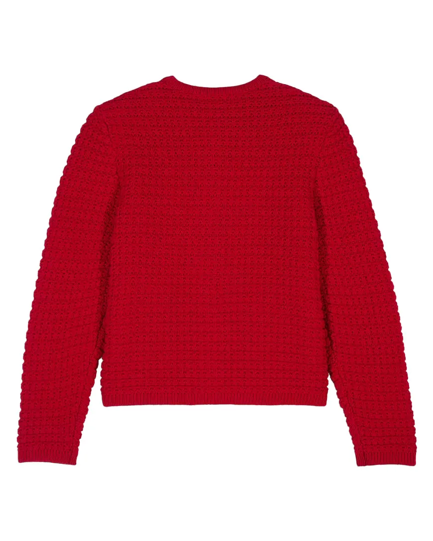 Gaspard Button Front Cardigan (Rouge)