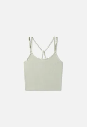 Gemini Rib Halter Cami / Mint