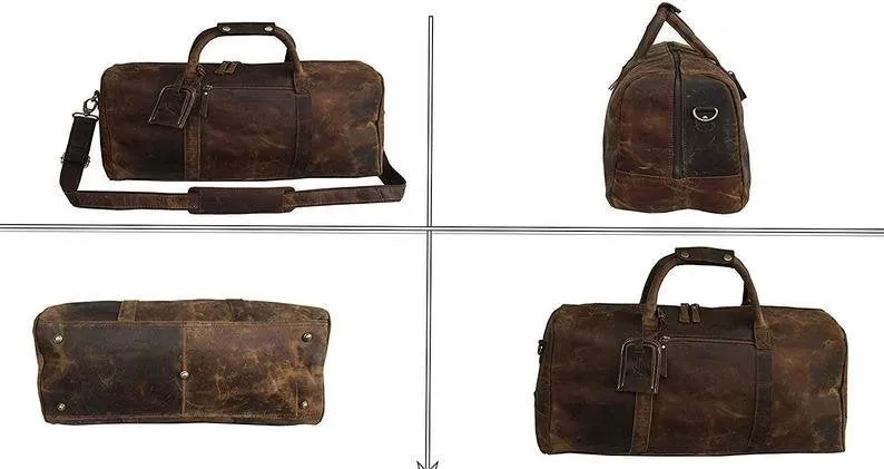 Genuine Buffalo Leather Duffel Bag