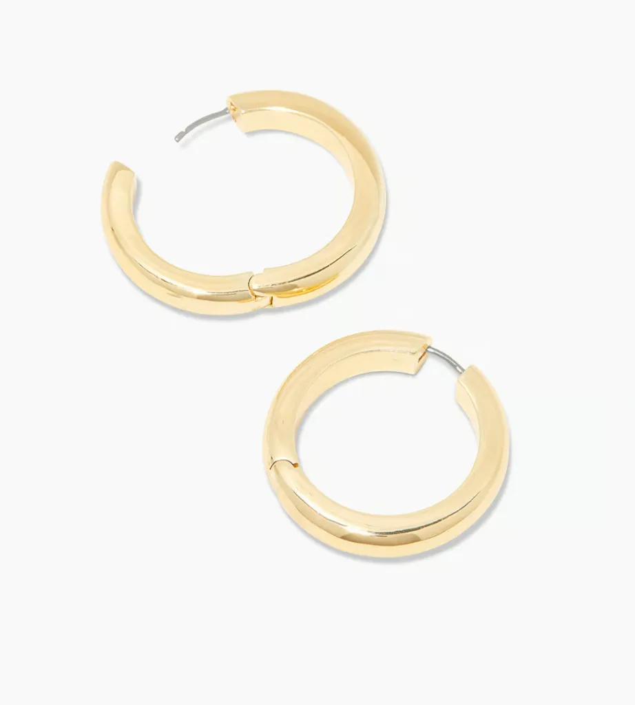 Gold gorjana Shawn Statement 1.25" Hoop Earrings