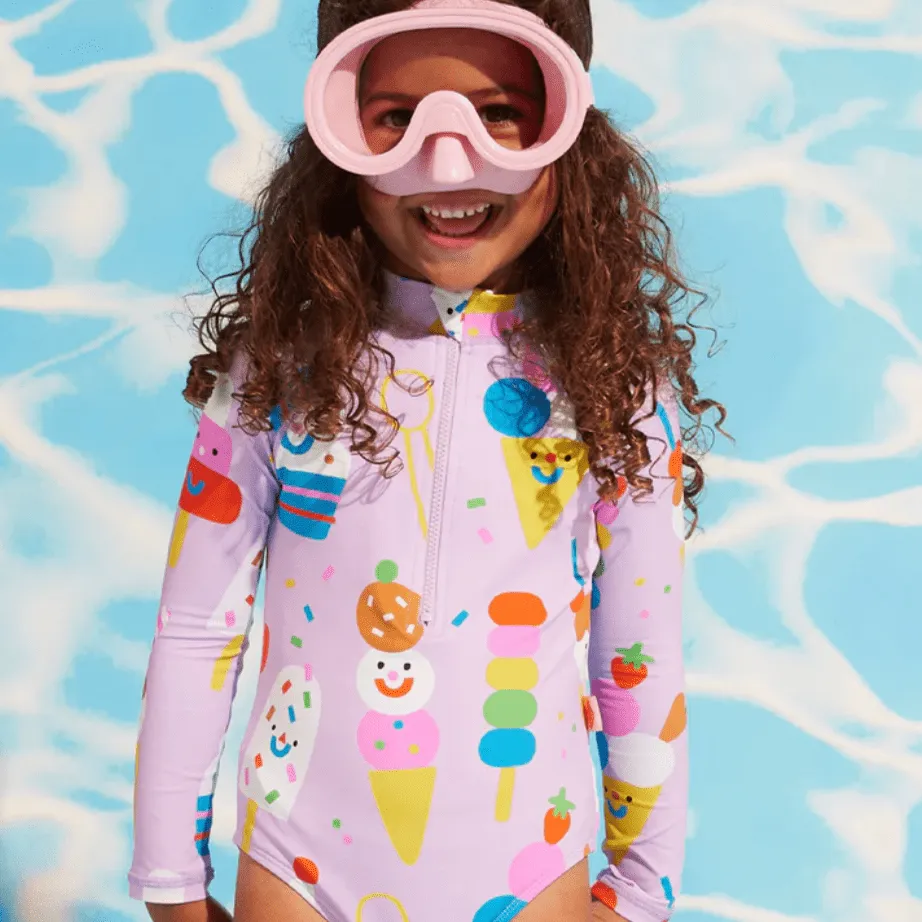 Halcyon Nights Long Sleeve Zip Bather Sundae Fun Day