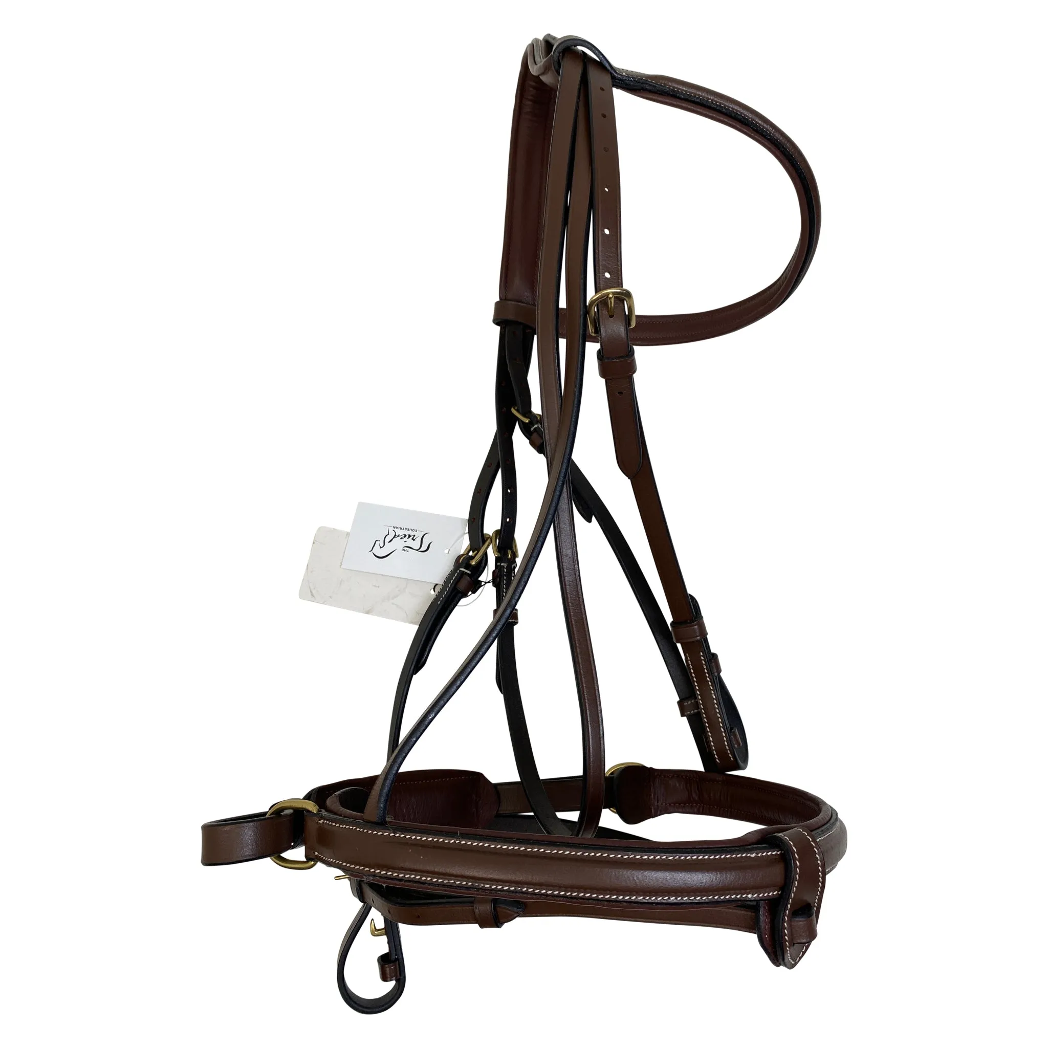 Halter Ego 'Halifax' Hunter/Jumper Flash Bridle  in Brown - Oversize