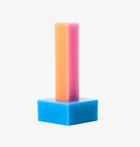 Happiness 2 Pillar Candle (orange/pink)