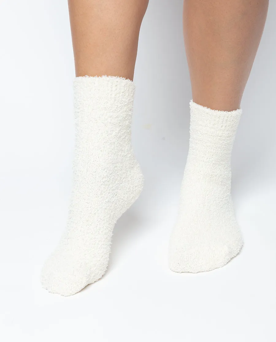 Ivory Fluffy Socks