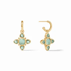 Julie Vos Aquitaine Hoop & Charm Earring, Aquamarine Blue